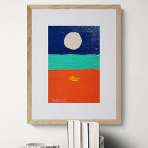 Milk Sun Dream Painting Original 10 x 15 cm Peinture acrylique Paysage chez NataRoutine Art #5