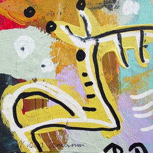 Pintura abstracta Pintura acrílica original 10 x 10 cm Poppig Arte Estado de ánimo Imágenes Imagen de pared Arte expresivo colorido #139 por NataRoutine Art