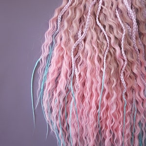 Dreadlocks Synthétiques Ondulées Bicolores - Longueur 60 Cm, Style Ombré Brun/blond