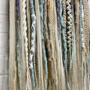 Boho textured dreads, Dreadlock extensions, Cold shades of blonde, Blue de dreads, Gray dreadlocks, Braid extensions, Personalization dreads