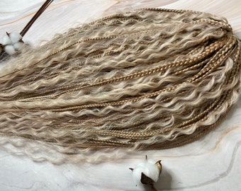 Braids with waves, Dreadlock extensions, Pink hair, Blonde braids, Braids extension, Boho style, Double ended braids, Hair extension