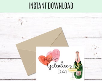 Printable Galentine's Day Card,  Instant Download Valentines Day Card, Valentine's Day Card
