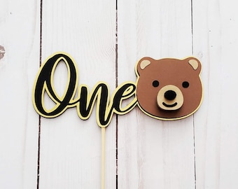 Adorno para tarta de osito de peluche, adorno para tarta de osito aplastado, adorno para tarta de oso, adorno para tarta de primer cumpleaños, cumpleaños de bebé niño, adorno para tarta de pañales