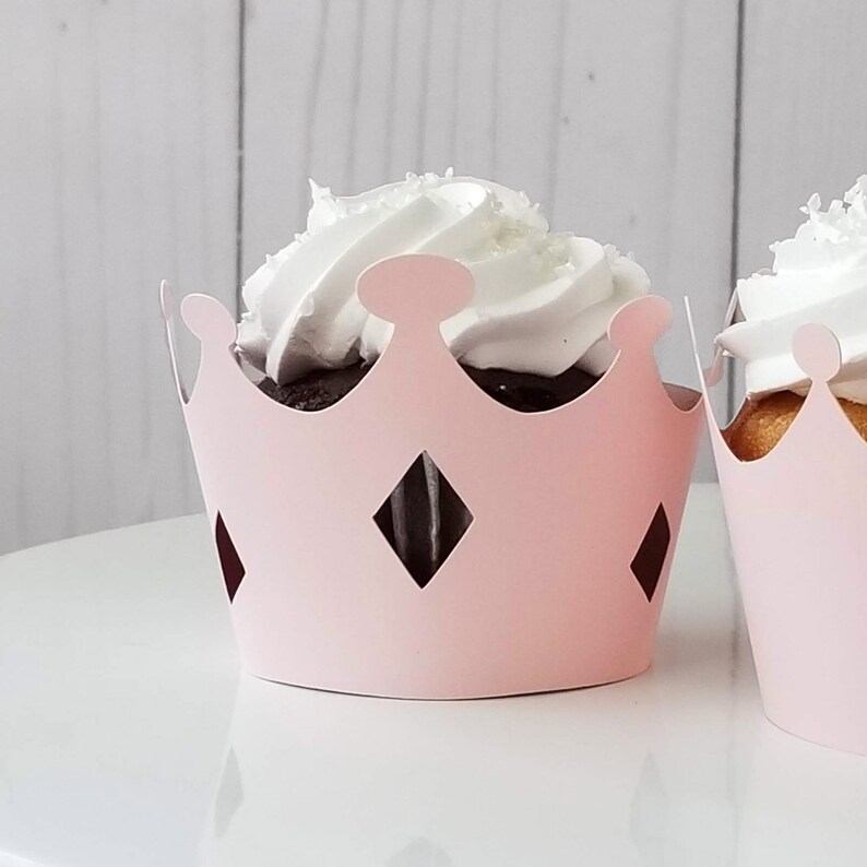 Crown Cupcake Wrappers Princess Cupcake Wrappers Pink Etsy