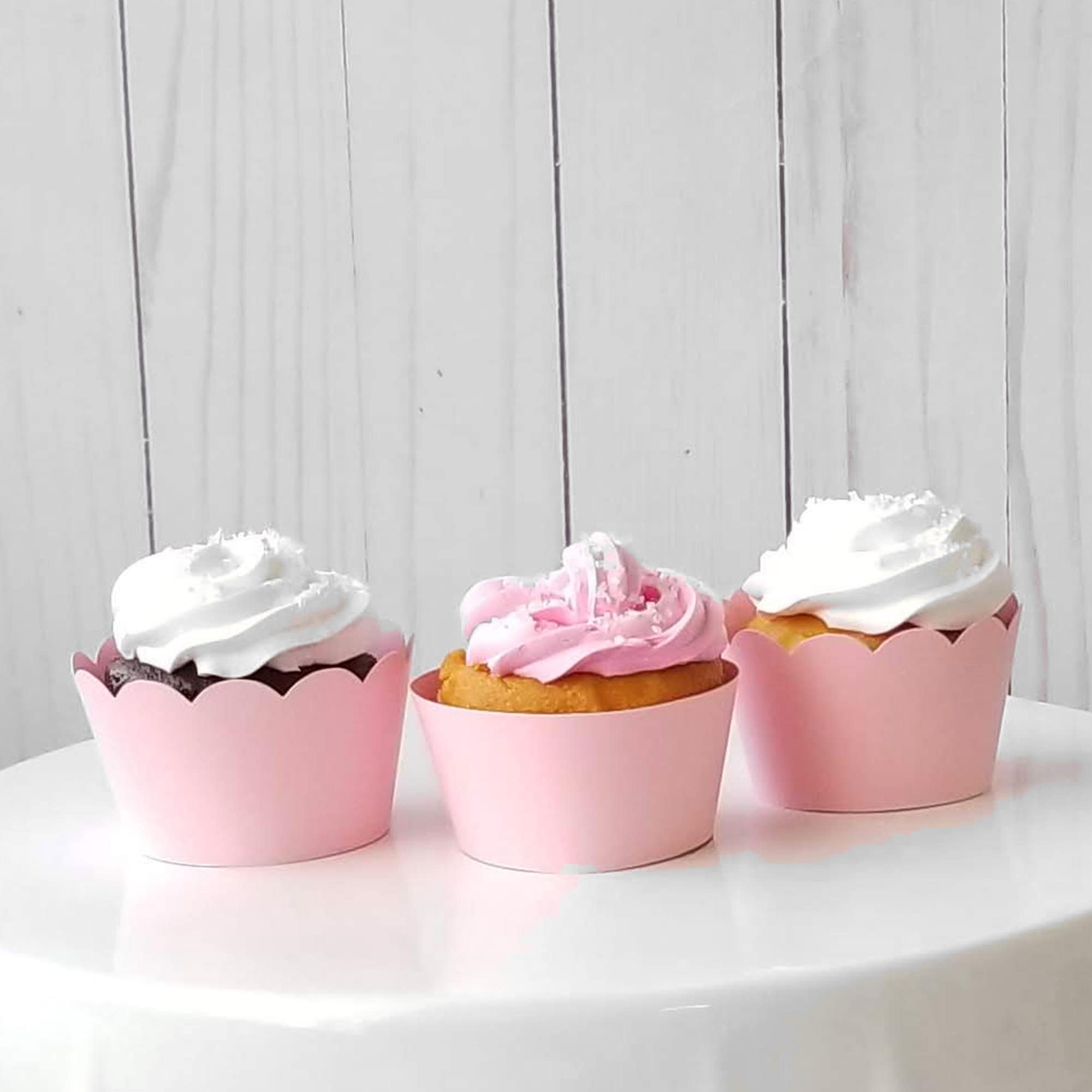Baby Cupcake Wrappers Plain Cupcake Wrappers Gender Reveal Ideas First Year Birthday Baby Girl Party Ideas Baby Boy Party
