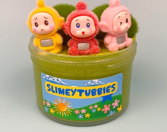 slime slimeytubbies | bave de perlite moulue | slime doux et croquant | parfait pour les débutants