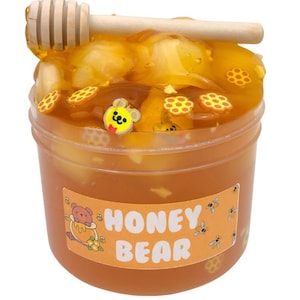 Honey bear clear slime | jelly cube slime | clear slime | crunchy slime | gifts