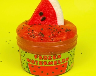 frozen watermelon slime | sand slime | sensory fidget slime toy | fruit slime