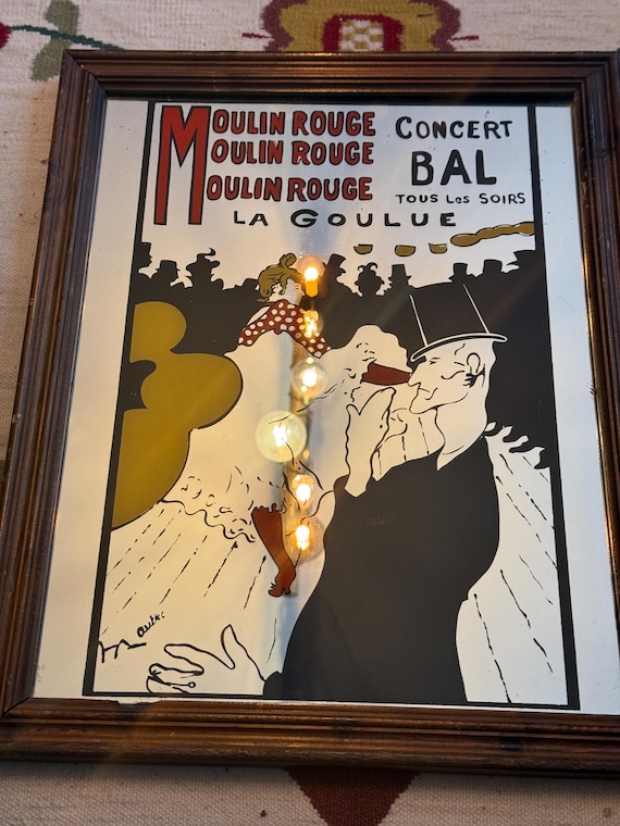 Moulin Rouge Vintagr Mirror Concert Bal La Goulue Toulouse-lautrec