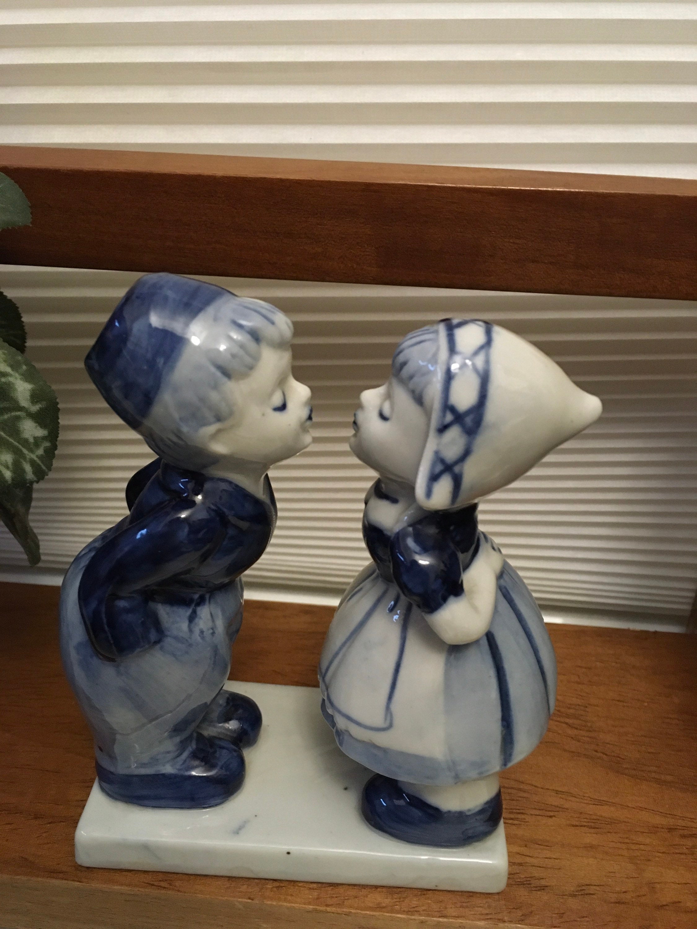 Vintage Delft Blue Kissing Boy and Girl Dutch Made Hand - Etsy Australia