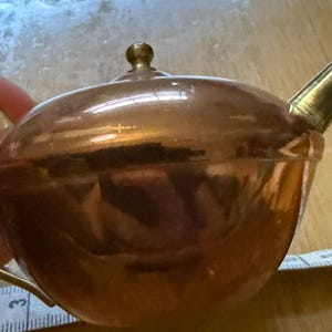 miniature small copper teapot / kettle -novelty shelf piece  - vintage Knick knack