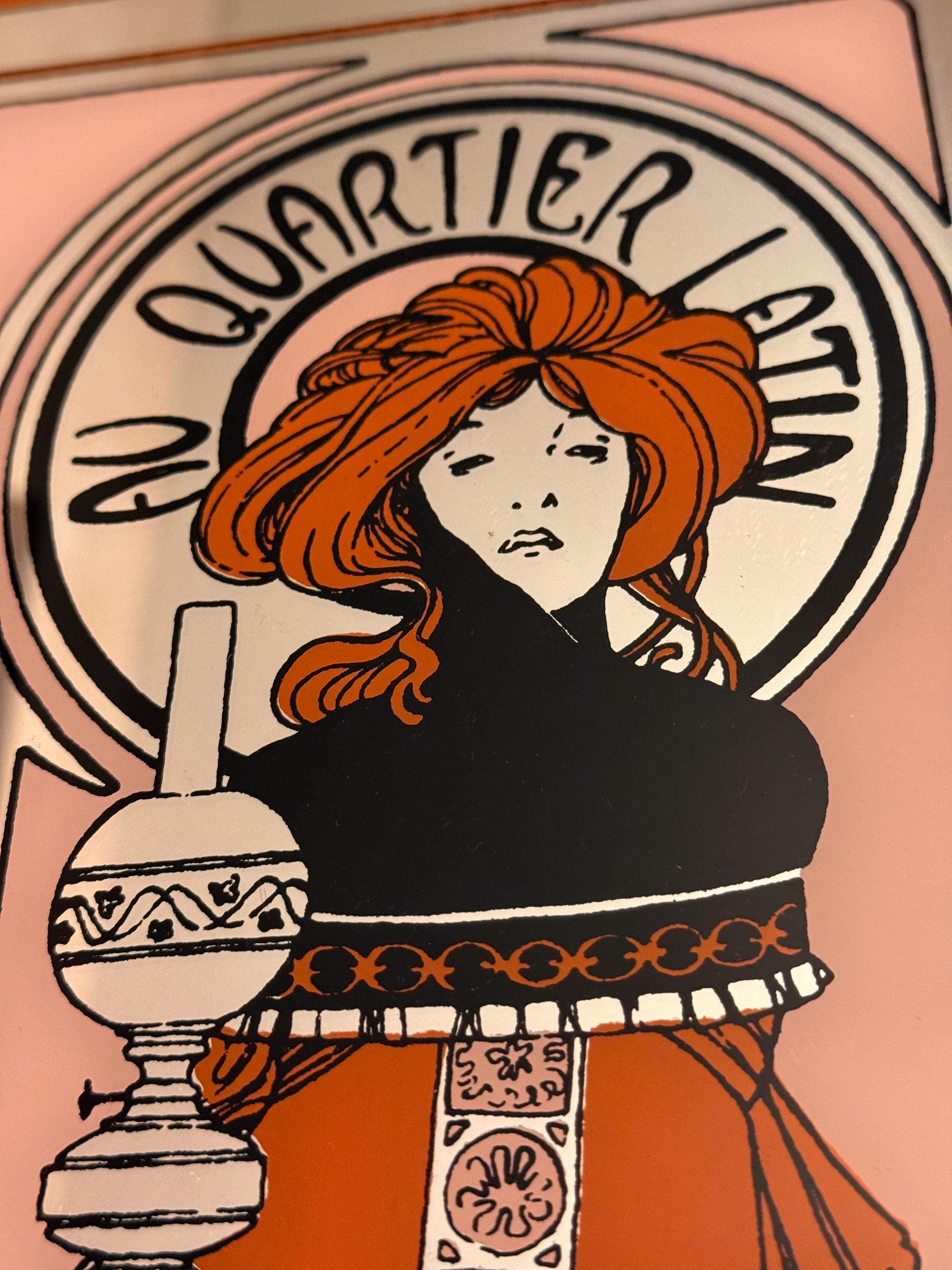 Alphonse Mucha Style Art Noveau Au Quartier Latin Advertising