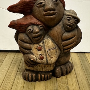 Ernesto Duran - Family Figurine - Vintage Chile Artwork 13cm