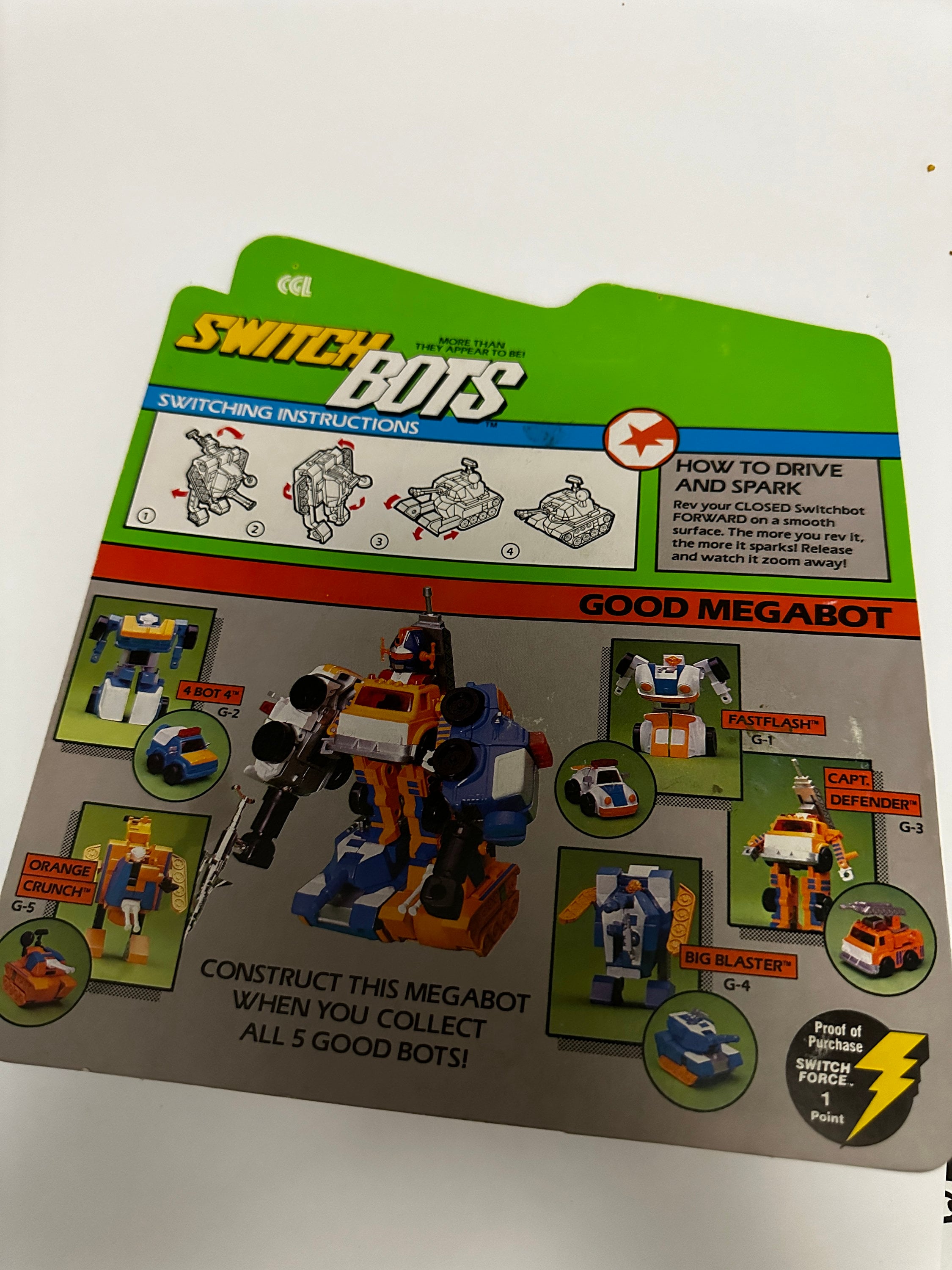 Switch Bots Vintage Transforming Robot Orange Crunch - CGL / LJN