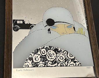 Beautiful Vintage Vogue Art Deco Mirror, Peacock Mirror, Picture