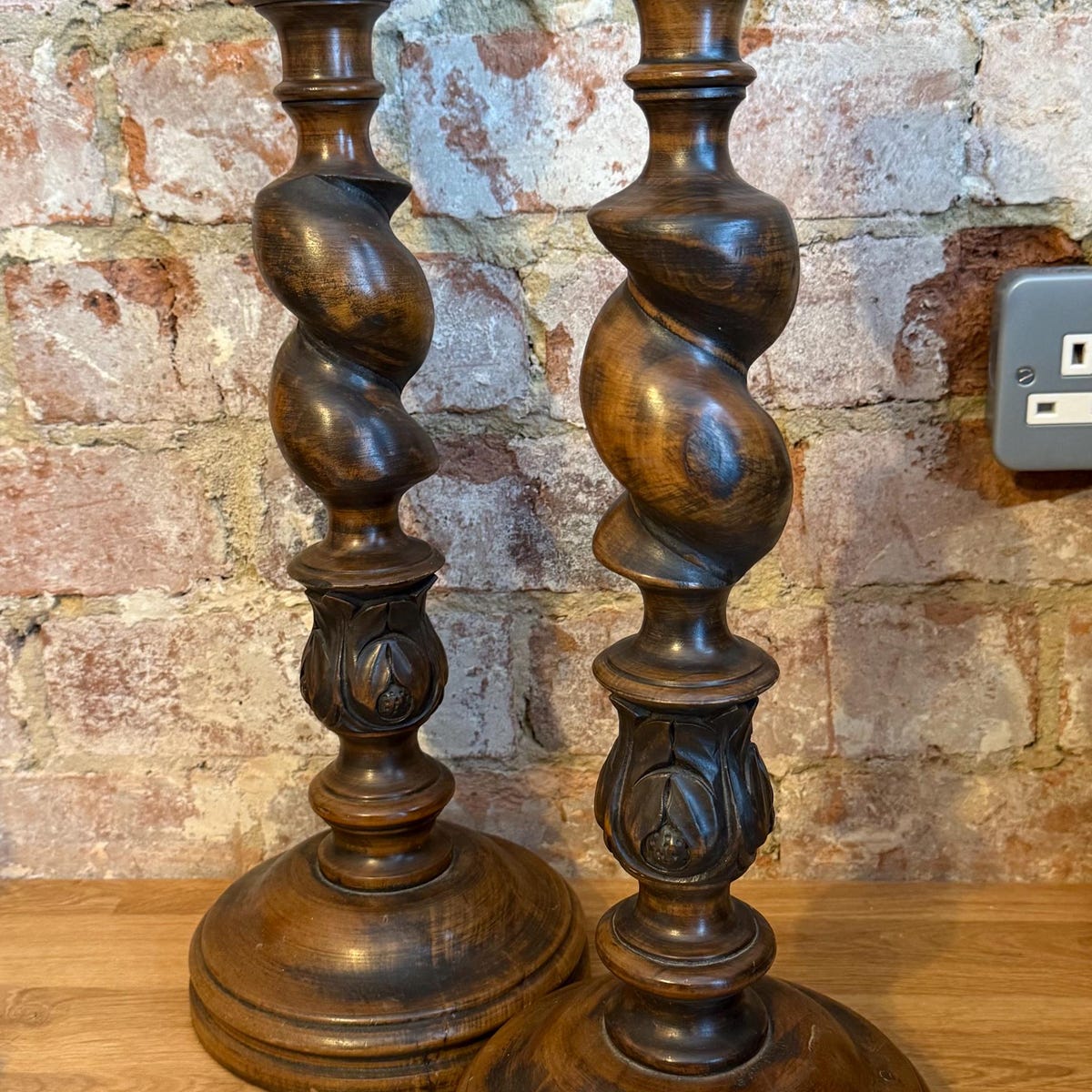 Vintage Wooden Candlesticks