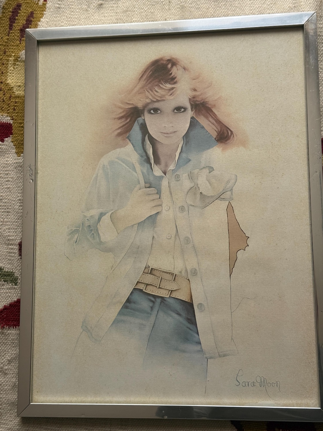 Vintage Sara Moon Print in Frame - Unusual Design - Etsy UK