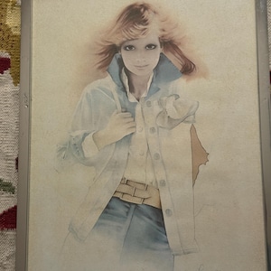 Vintage Sara Moon Print in frame - unusual design