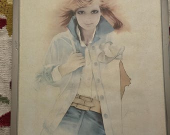 Vintage Sara Moon Print in Frame - Unusual Design - Etsy Australia