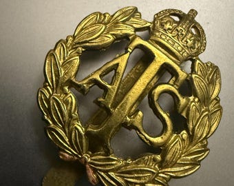 Insignia de gorra vintage del ejército británico de la Segunda Guerra Mundial - Servicio Territorial Auxiliar ATS