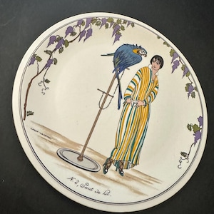 Vintage  Villeroy and Box art deco design 1900 - No 2 design …..  Dessert / Salad Plate - 20cm - fashion designer collectable