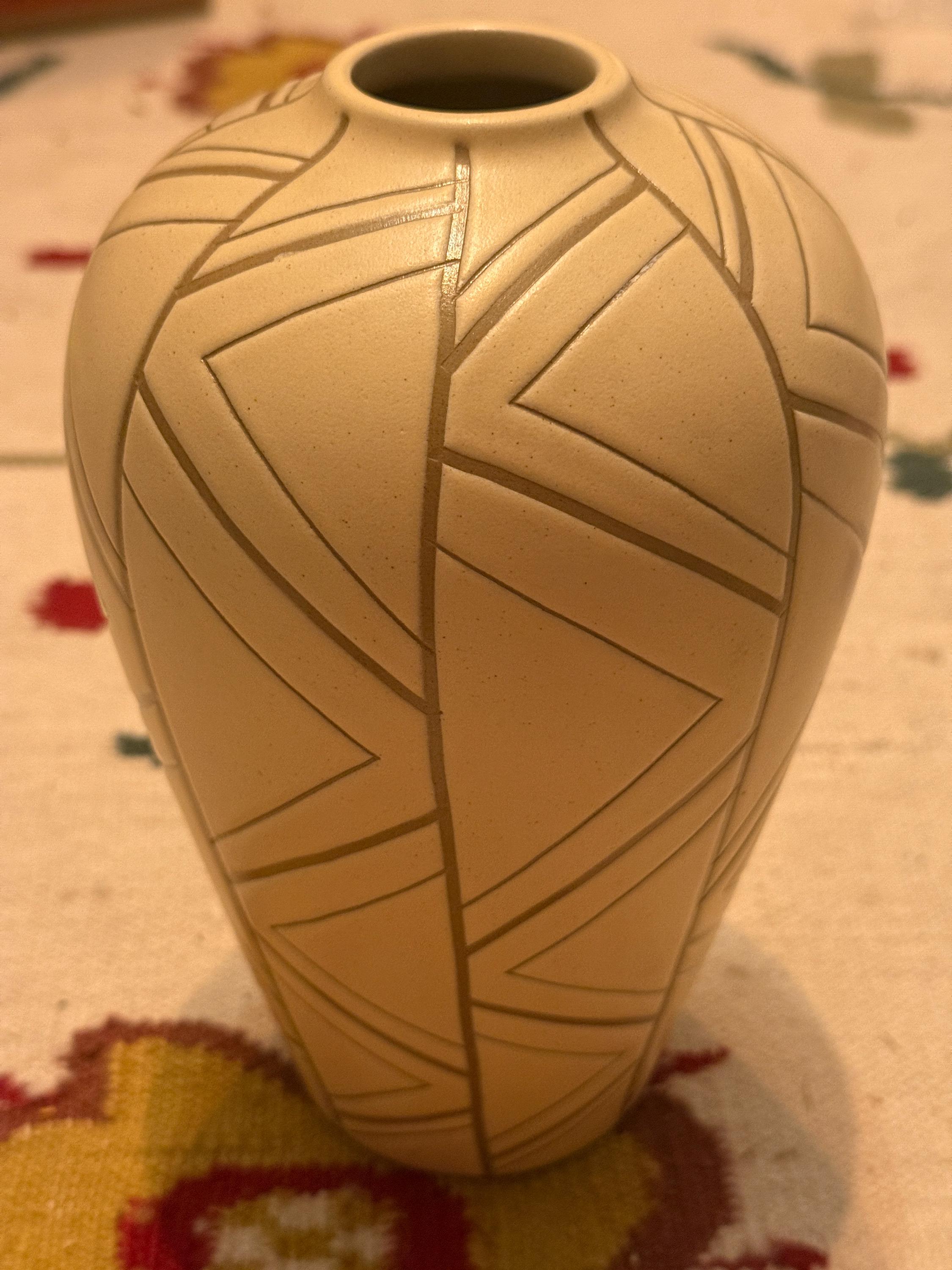 ビーハイブオールガラスビンテージ Vintage Denby - Art Deco Zigzag Vase - Etsy UK