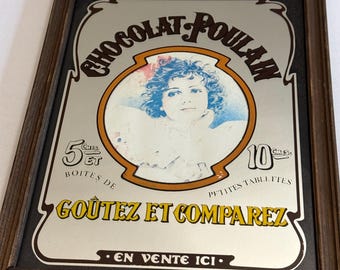 Chocolat Poulain - French Mirror - Chocolate advertisement - Vintage