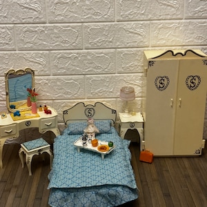 Furniture Vintage Sindy Doll House Vintage Sindy Bed, Dressing