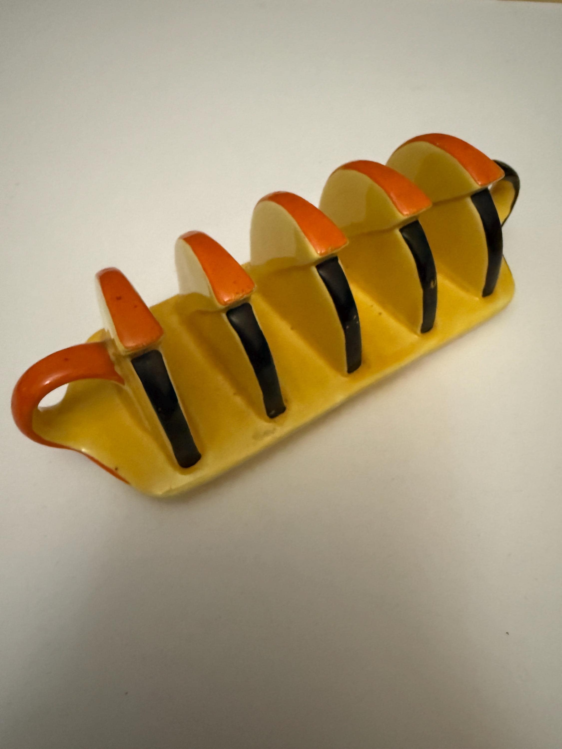 Vintage Carlton Ware Art Deco Toast Rack - Yellow and Orange