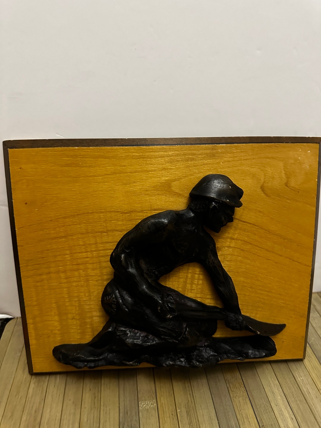 Vintage D Bramley Mounted Metal Cast Miner Sculpture Etsy UK