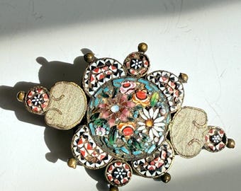 マイクロモザイクバーブローチ、ヴィンテージモザイクブローチ - Etsy 日本