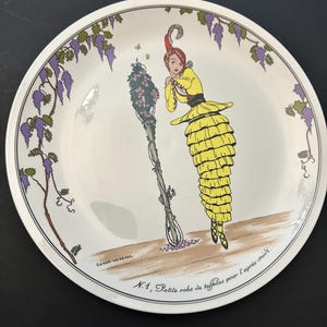 Vintage  Villeroy and Box art deco design 1900 - No 1 Petite robe …..  Dinner  - 26.5cm - fashion designer collectable