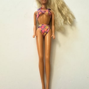 vintage glitter beach barbie doll in swimsuit - mattel