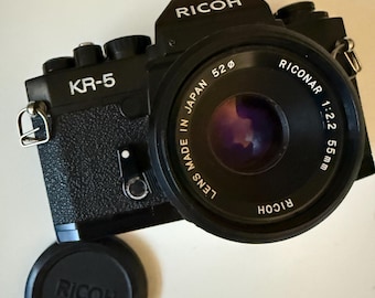 Ricoh vintage KR-5  vintage SLR film camera with Ricoh 1:2 2 55mm lens