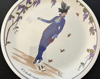 Vintage Villeroy and Box diseño art déco 1900 - No 3 … ….. Plato llano - 26,5 cm - diseñador de moda coleccionable