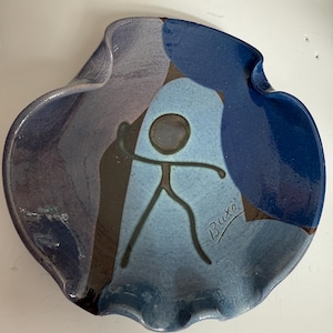 vintage Thomas Buck studio pottery plate / dish - decorative art