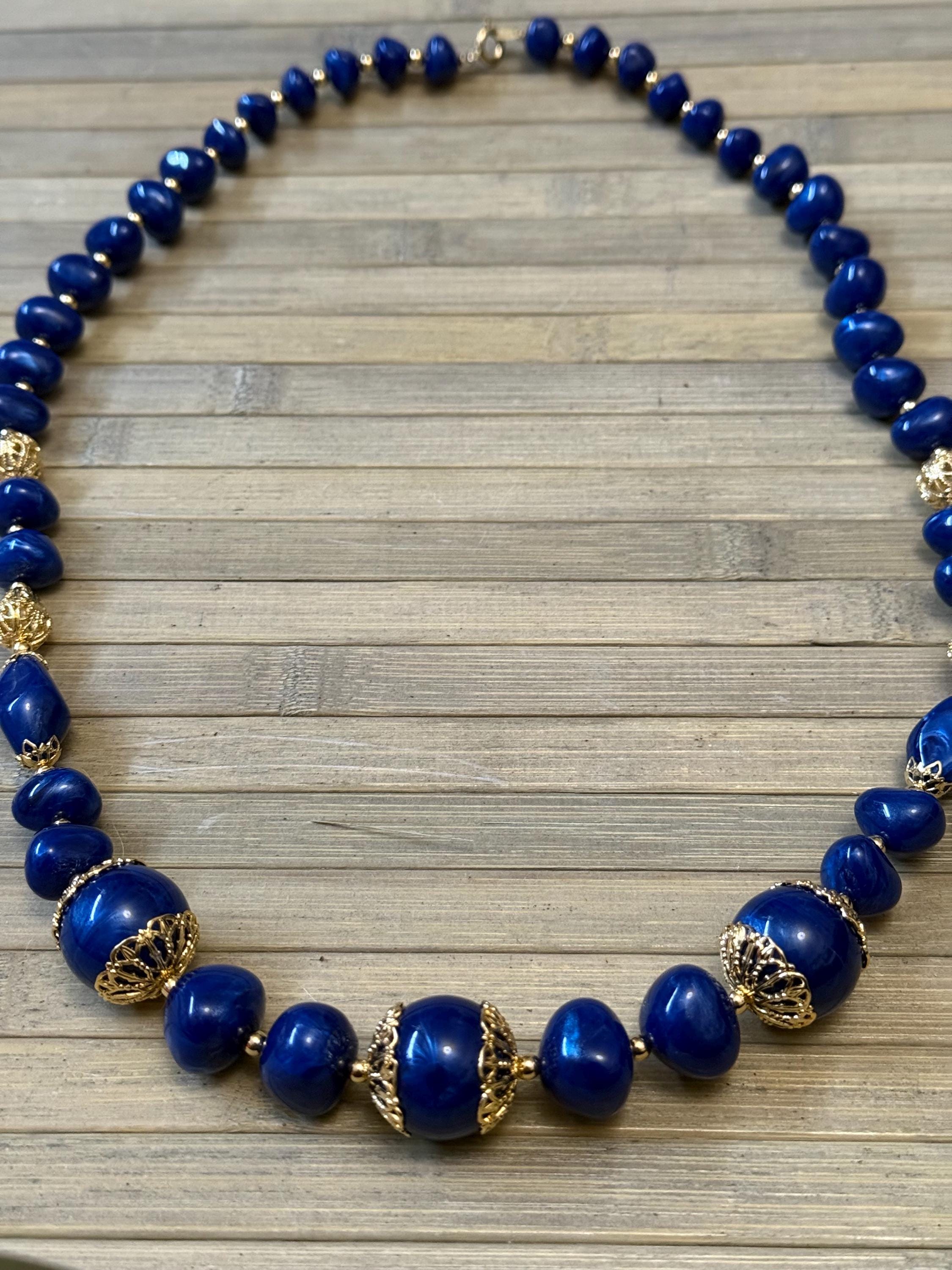 Trifari 【SALE】トリファリ ブルービーズ ダブルストランド 
