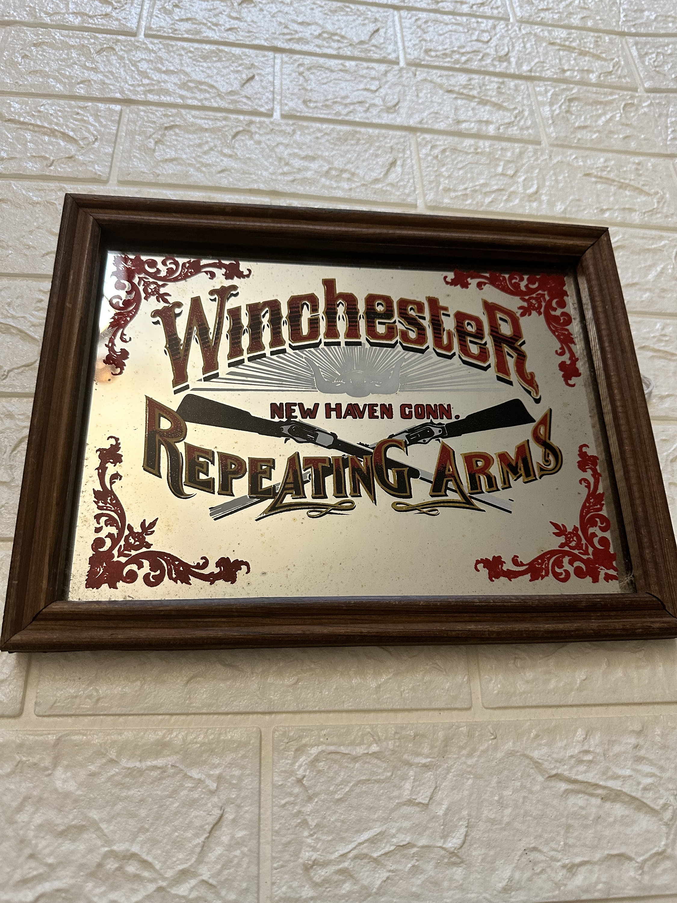 希少 Winchester Repeating Arms パブミラー Vintage Mirror - Winchester Repeating Rifle - Display Piece