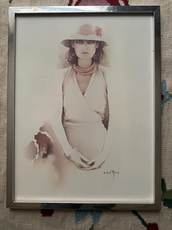 Vintage Sara Moon Print in Frame - No Glass - Etsy
