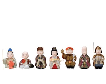 日本製 赤い樹脂製 幸せ仏像 7体セット 箱付き - Etsy 日本