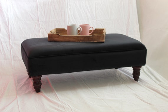 Black footstool coffee table deals