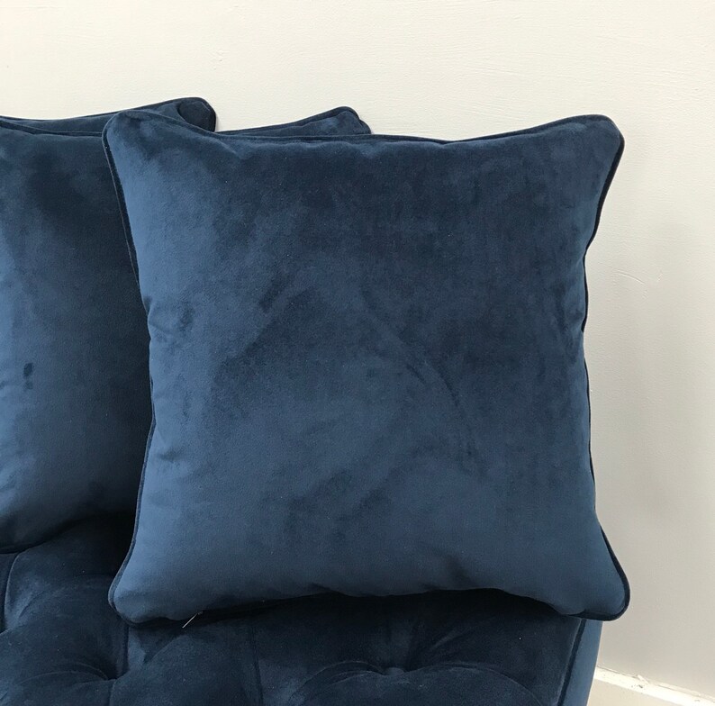 Navy Velvet Scatter Cushion Warwick Fabrics Plush Velvet Etsy UK