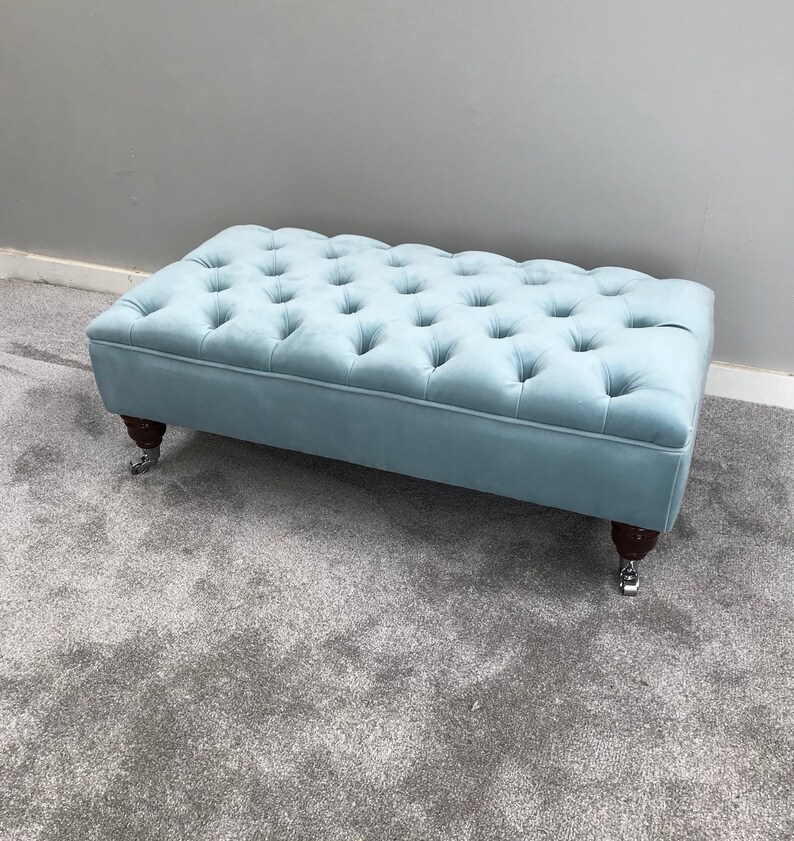 Large Bespoke Ottoman Footstool Coffee Table Plush Velvet Etsy