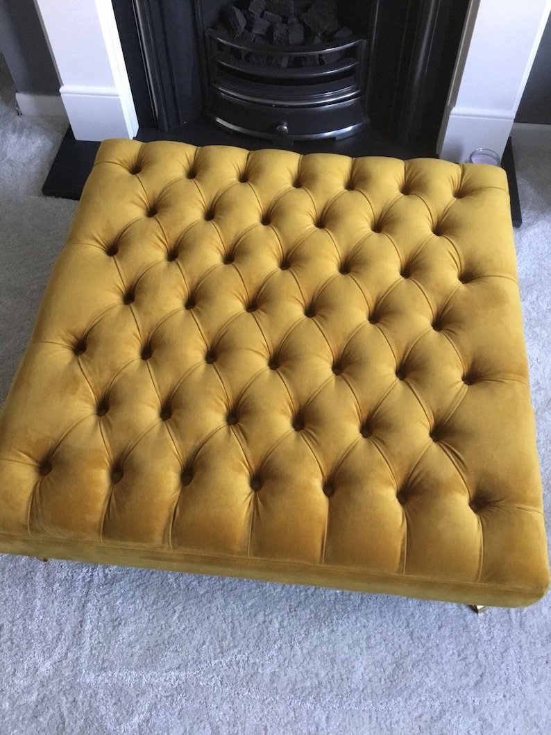 Extra Large Tumeric Footstool Coffee Table Ottoman Plush Etsy UK