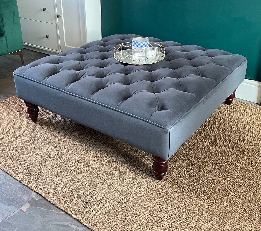 Turquoise clearance tufted ottoman