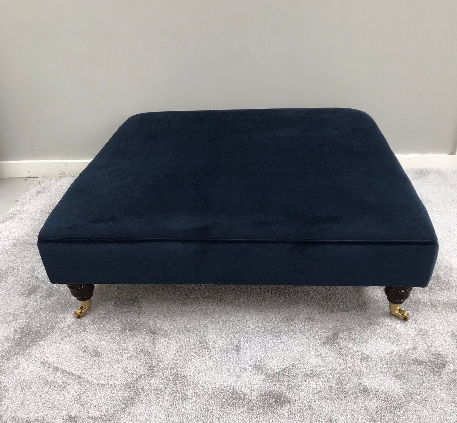 Extra Large Navy Ottoman Coffee Table Footstool Plush Velvet Indigo Navy  Flat Topped Designer Stool Handmade Pouffe - Etsy