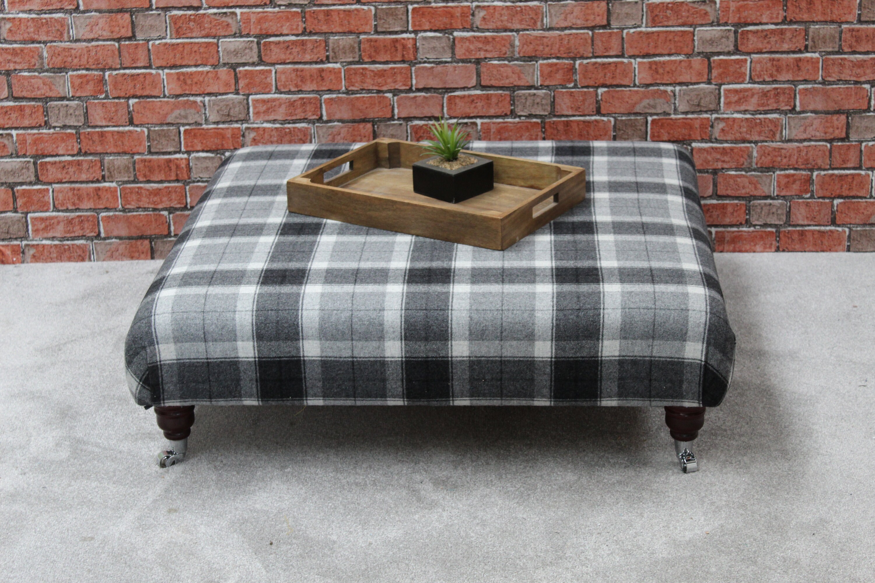 Tartan ottoman on sale