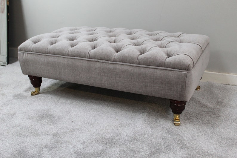 Large Grey Footstool Coffee Table Bespoke Ottoman Rouen Etsy UK