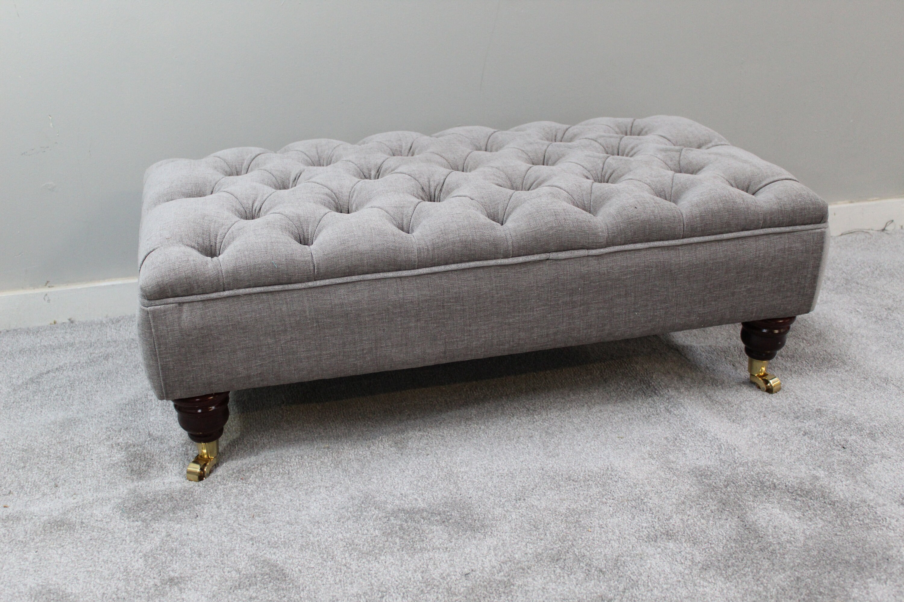 Large Grey Footstool Coffee Table Bespoke Ottoman Rouen Etsy