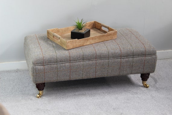 Harris Tweed Flat Top Footstool Coffee Table Handmade In - Pouffe Coffee Table Harris Tweed Flat Top Footstool Coffee Table Handmade In - Pouffe Coffee Table